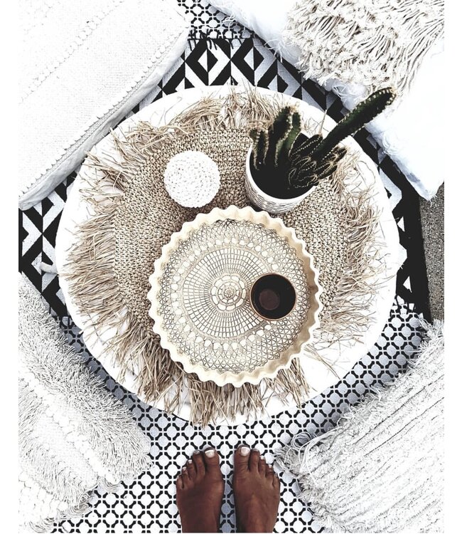Bazar Bizar De Fringe Raffia Placemat Rond - Naturel