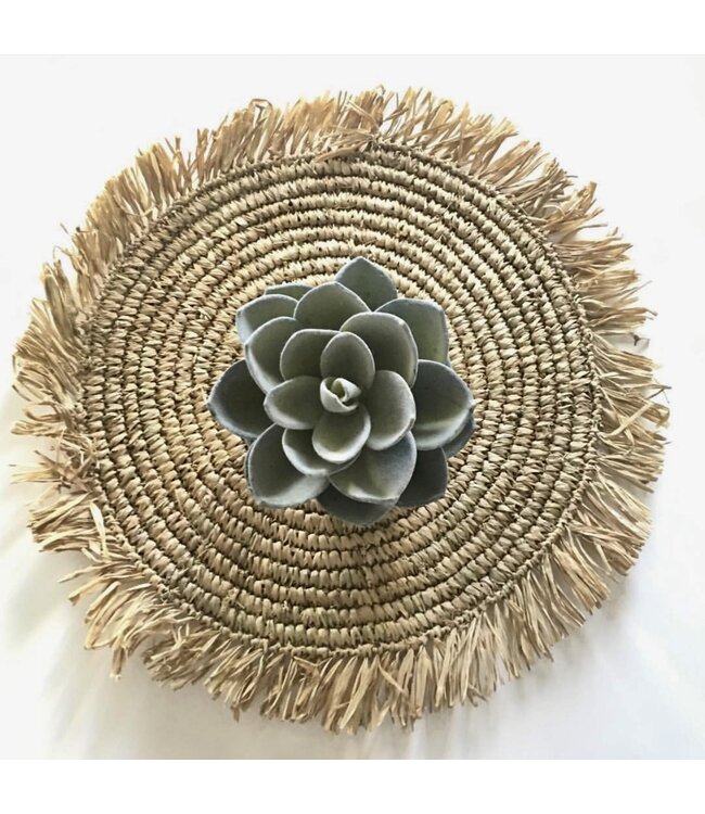 Bazar Bizar De Fringe Raffia Placemat Rond - Naturel