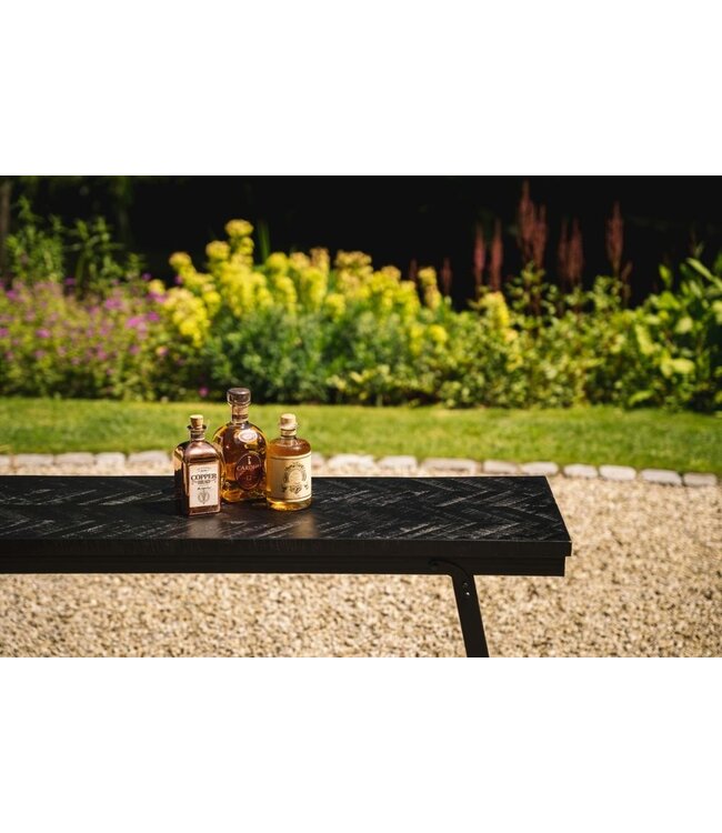 Bazar Bizar De Visgraat Hoge Tafel - Zwart - 140cm