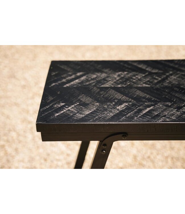 Bazar Bizar De Visgraat Hoge Tafel - Zwart - 140cm