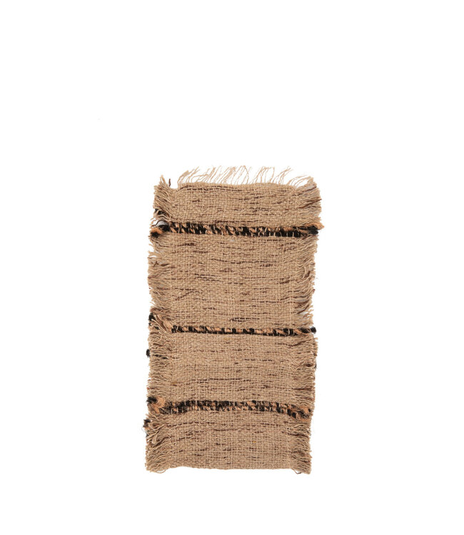 Bazar Bizar Het Oh My Gee Bestekzakje - Beige Zwart - Set van 4