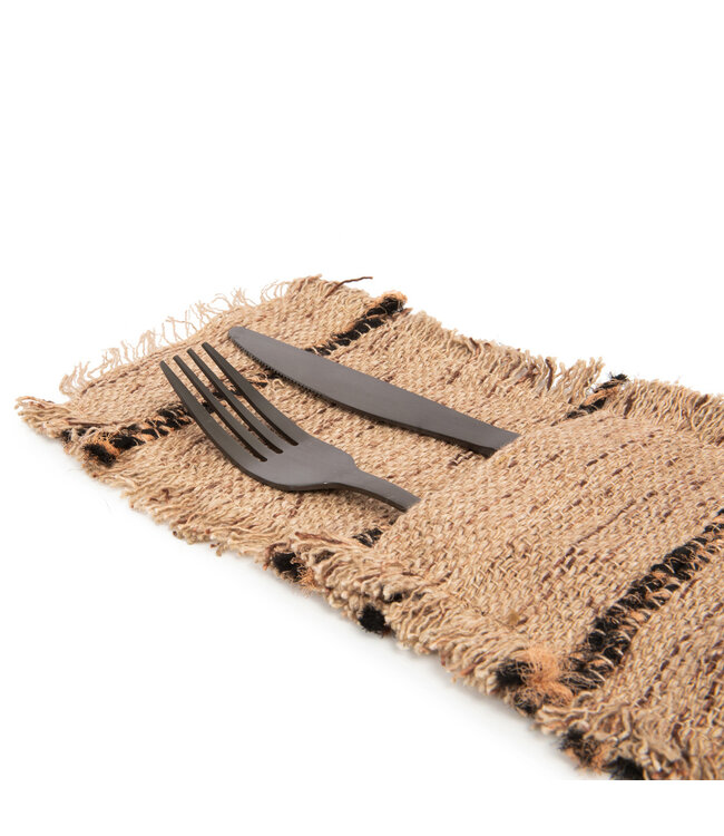 Bazar Bizar Het Oh My Gee Bestekzakje - Beige Zwart - Set van 4