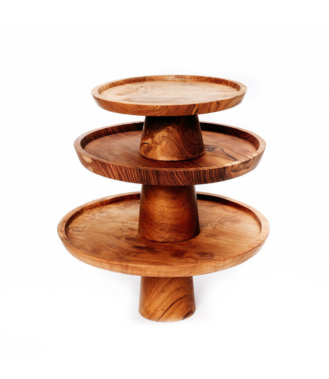 Bazar Bizar De Teak Root Taart Plateau - L