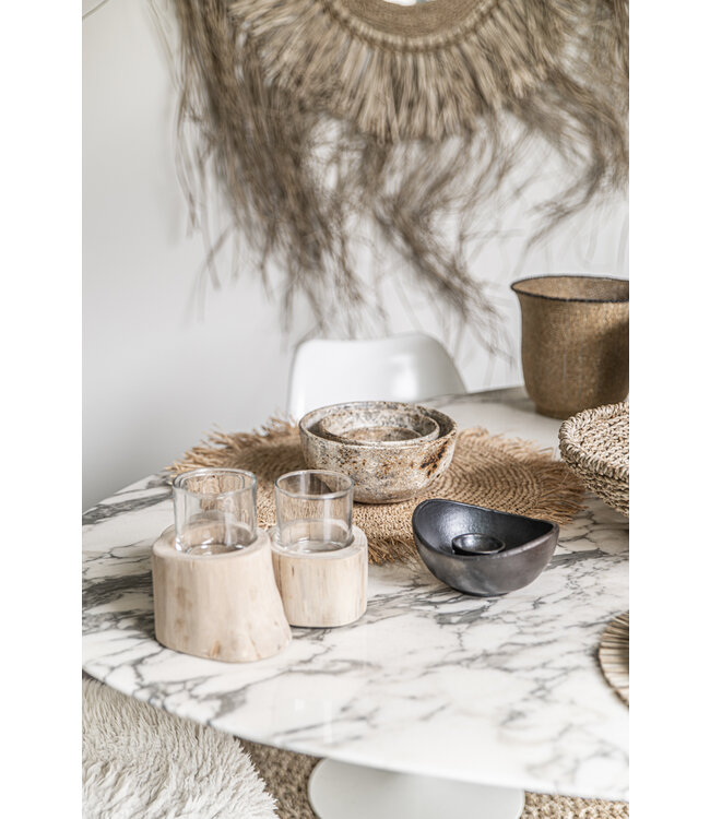 Bazar Bizar De Burned Gebogen Kom - Zwart - Set van 3