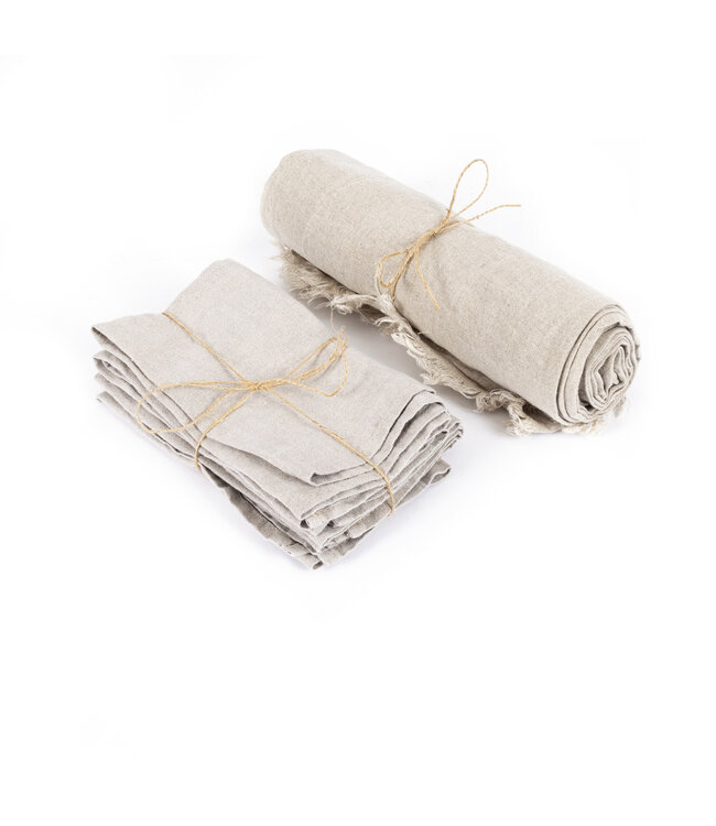 Bazar Bizar Het Linnen Tafelkleed - Beige - 150x200