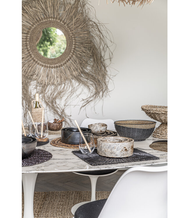 Bazar Bizar De Burned Cilinder Kom - Zwart - Set van 3