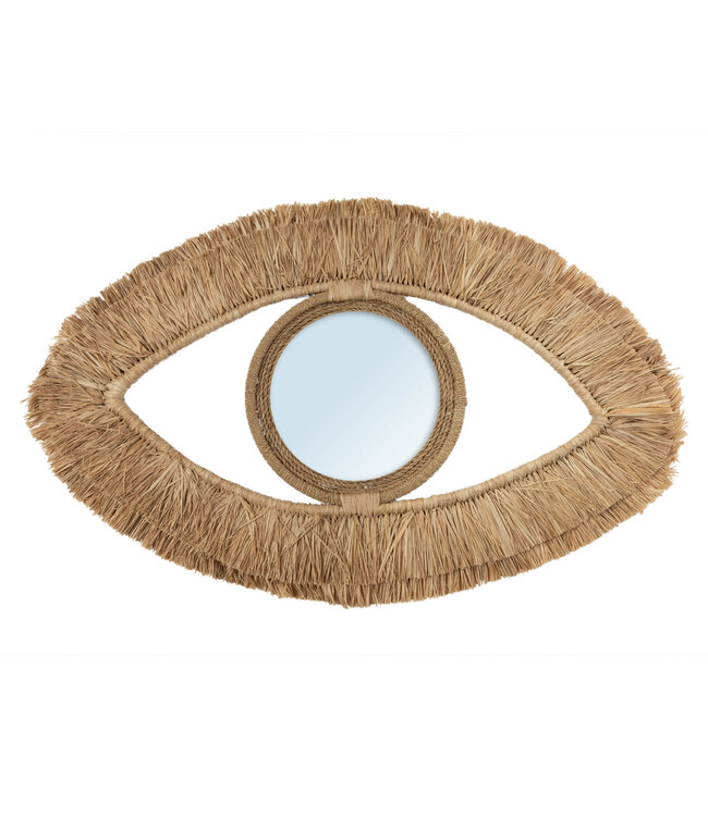 Bazar Bizar De Raffia Eye Spiegel - Naturel - M