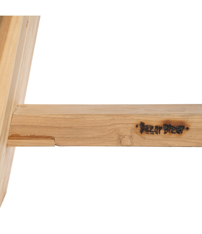 Bazar Bizar De Suar Kruk met Leder - Naturel Zwart