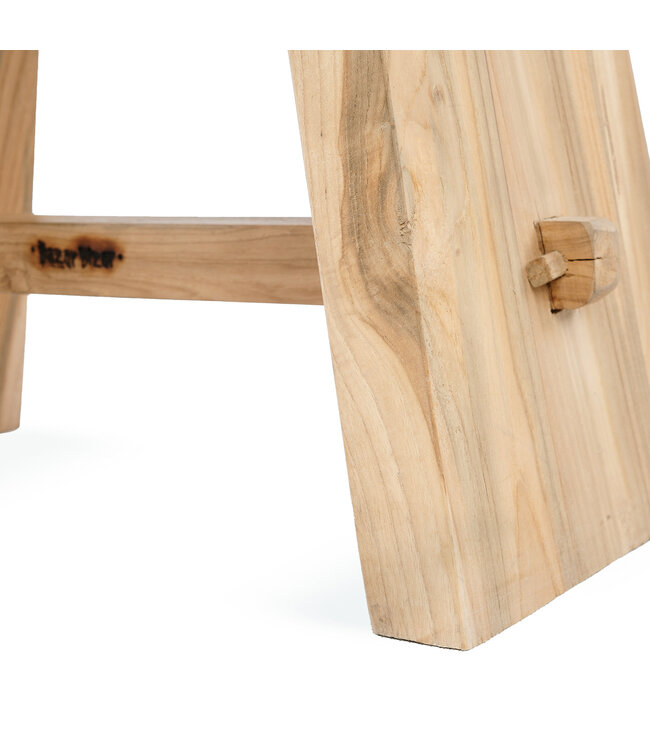 Bazar Bizar De Suar Kruk met Leder - Naturel Zwart