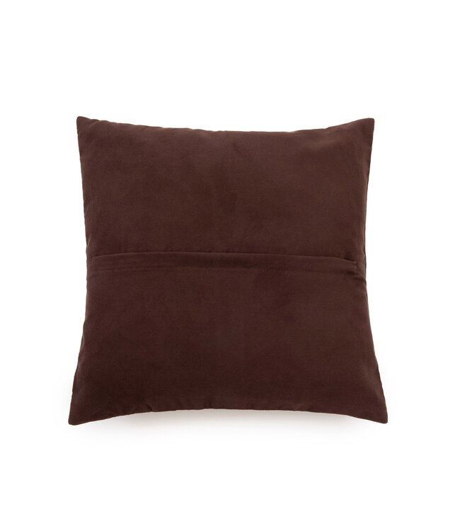 Bazar Bizar De Four Panel Leather Kussenhoes - Chocolade - 40x40