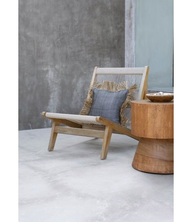 Bazar Bizar De Cotton Bonita Kussenhoes - Zwart Naturel - 60x60