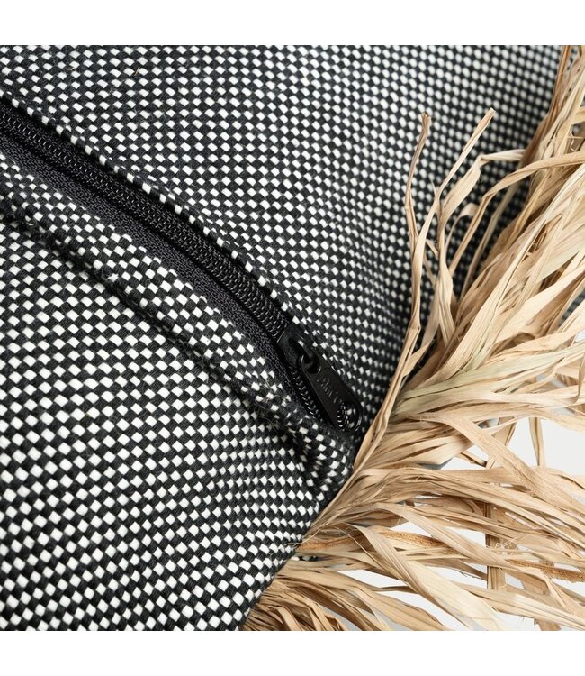 Bazar Bizar De Cotton Bonita Kussenhoes - Zwart Naturel - 60x60