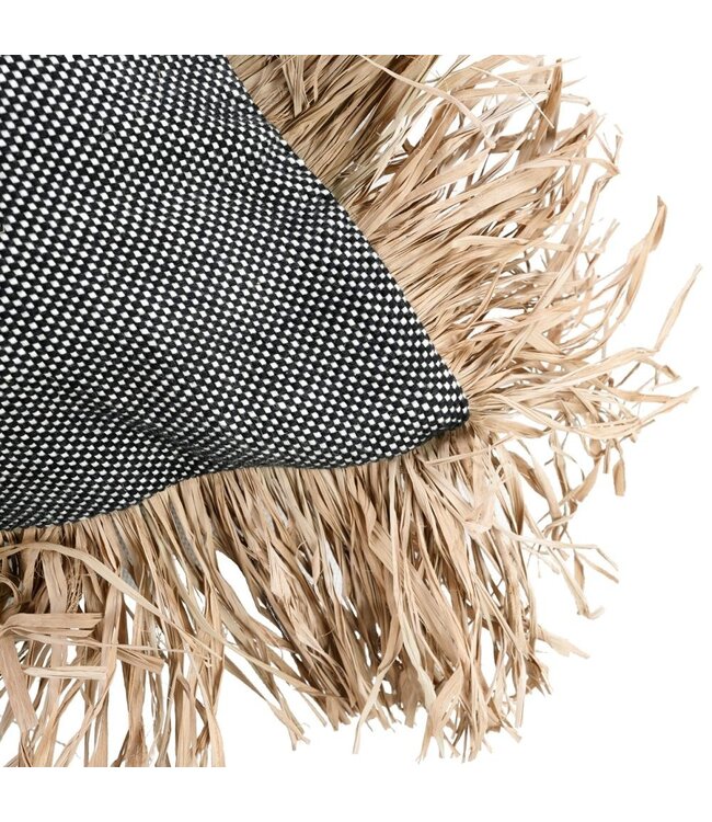 Bazar Bizar De Cotton Bonita Kussenhoes - Zwart Naturel - 60x60