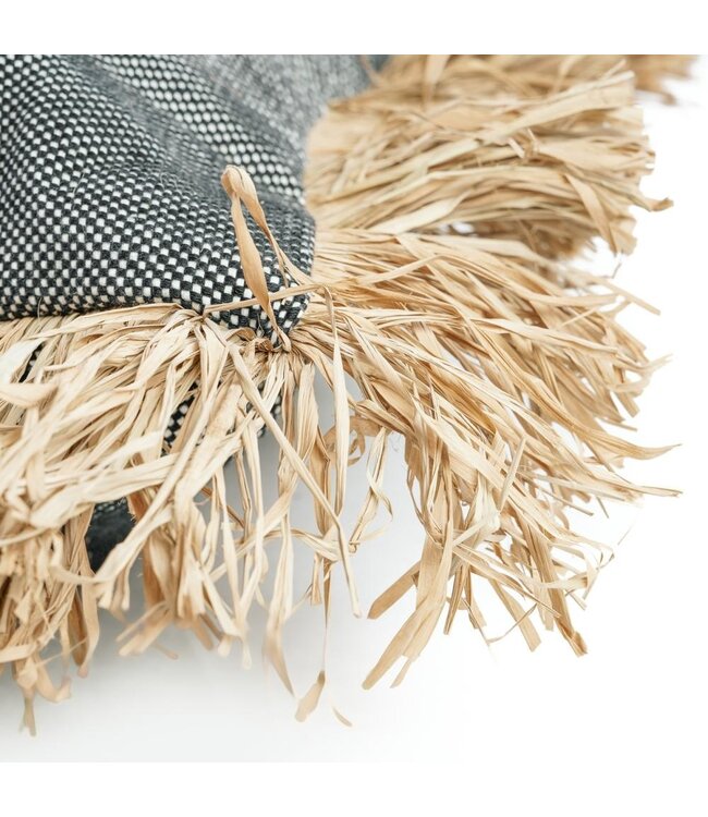 Bazar Bizar De Cotton Bonita Kussenhoes - Zwart Naturel - 60x60