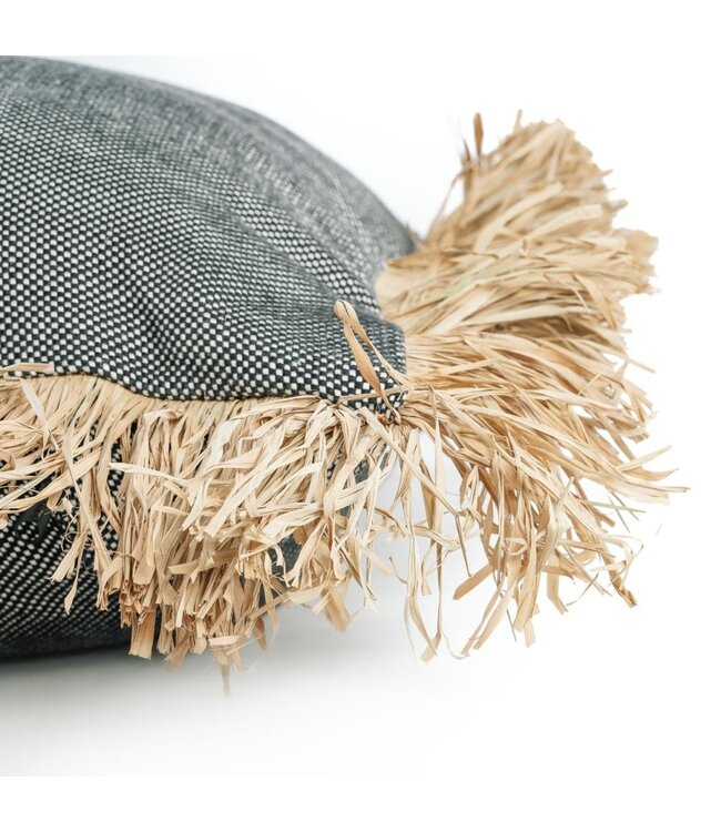 Bazar Bizar De Cotton Bonita Kussenhoes - Zwart Naturel - 60x60