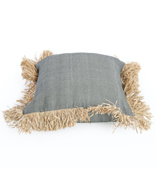 Bazar Bizar De Cotton Bonita Kussenhoes - Zwart Naturel - 60x60