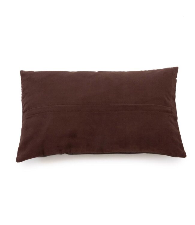 Bazar Bizar Het Six Panel Leather Kussenhoes - Chocolade - 30x50