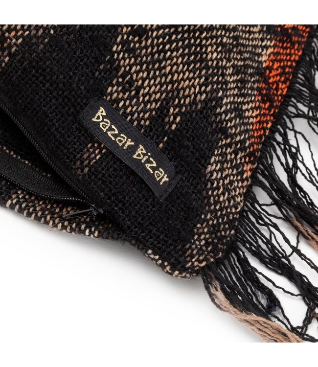 Bazar Bizar De Oh My Gee Kussenhoes - Zwart Oranje -  60x60