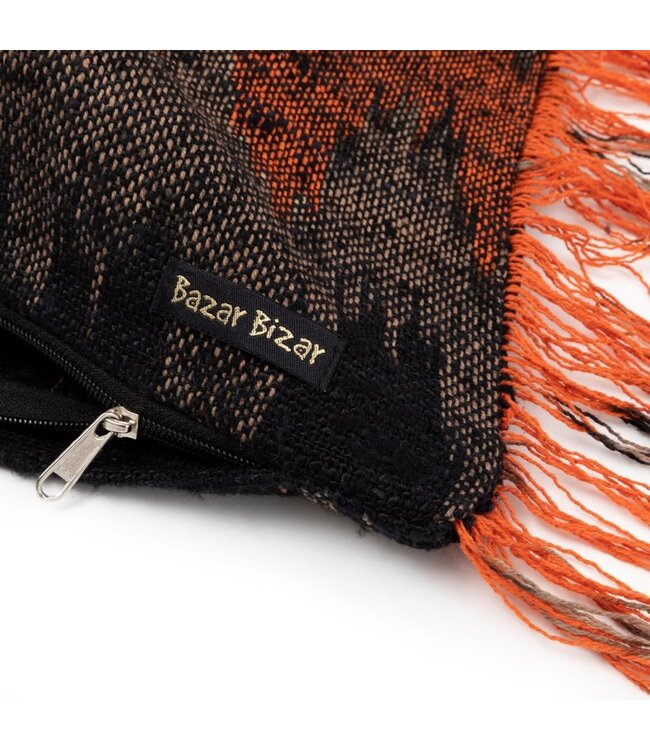 Bazar Bizar De Oh My Gee Kussenhoes - Zwart Oranje - 30x50