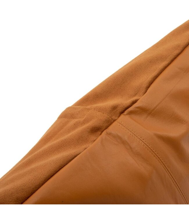 Bazar Bizar De Four Panel Leather Kussenhoes - Camel - 60x60