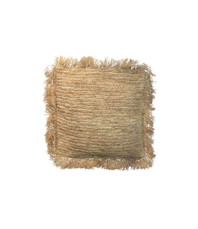 Bazar Bizar De Raffia Kussenhoes - Vierkant - Naturel - 40x40