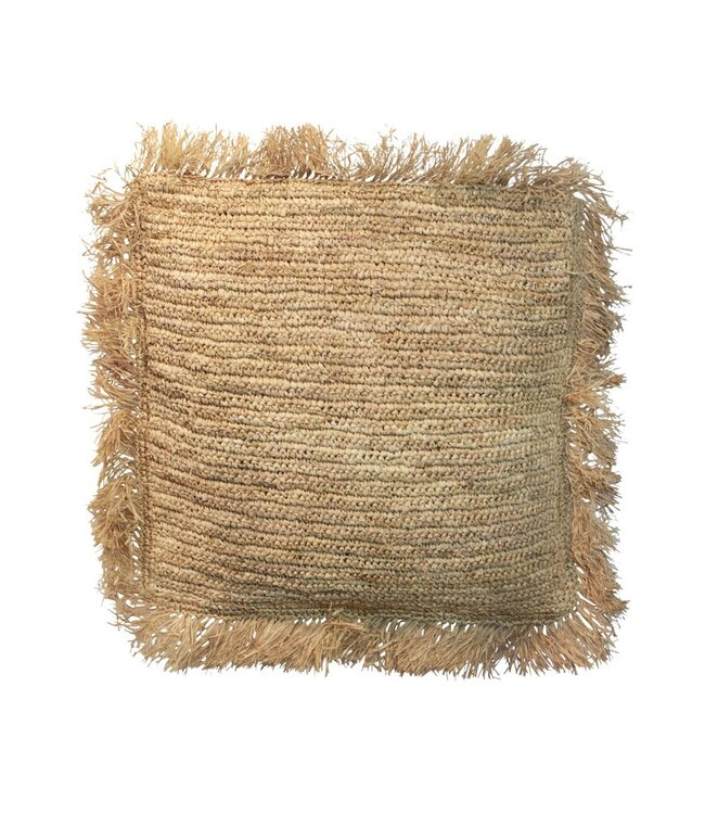 Bazar Bizar De Raffia Kussenhoes - Vierkant - Naturel - 60x60