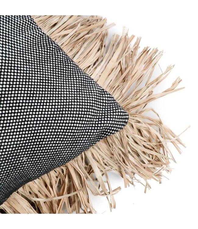 Bazar Bizar De Cotton Bonita Kussenhoes - Zwart Naturel - 30x50