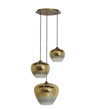 Light & Living Hanglamp 3L 40x160 cm MAYSON glass gold-clear+gold