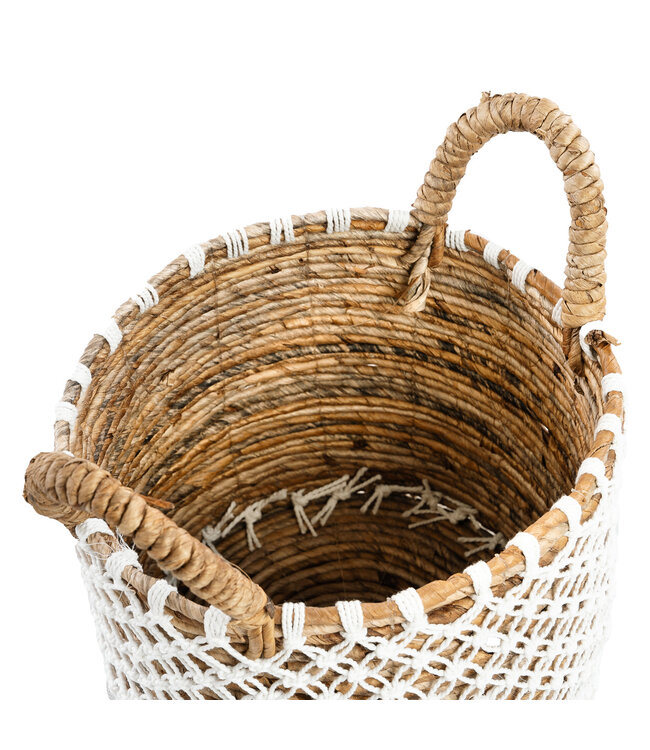 Bazar Bizar De Cross Stitched MacramÃ© Mand - Naturel Wit - S