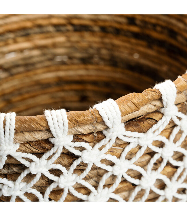 Bazar Bizar De Cross Stitched MacramÃ© Mand - Naturel Wit - S