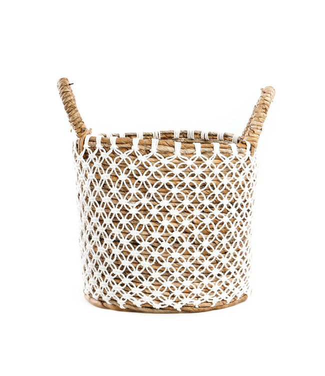 Bazar Bizar De Cross Stitched MacramÃ© Mand - Naturel Wit - S