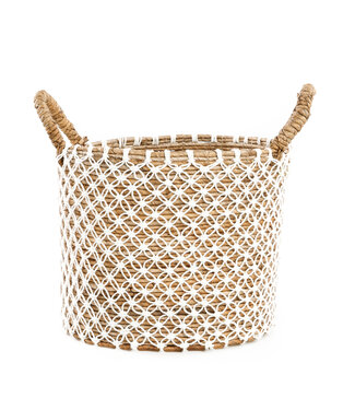 Bazar Bizar De Cross Stitched MacramÃ© Mand - Naturel Wit - M