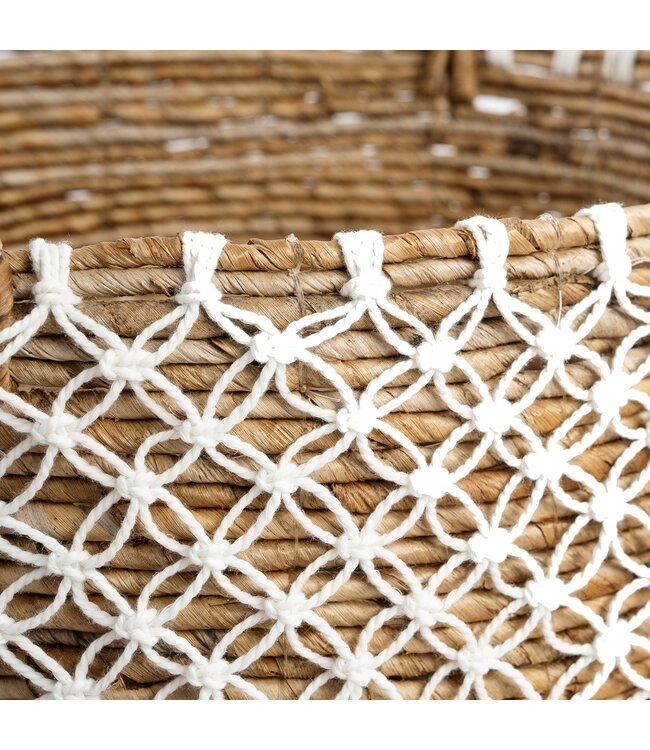 Bazar Bizar De Cross Stitched MacramÃ© Mand - Naturel Wit - M