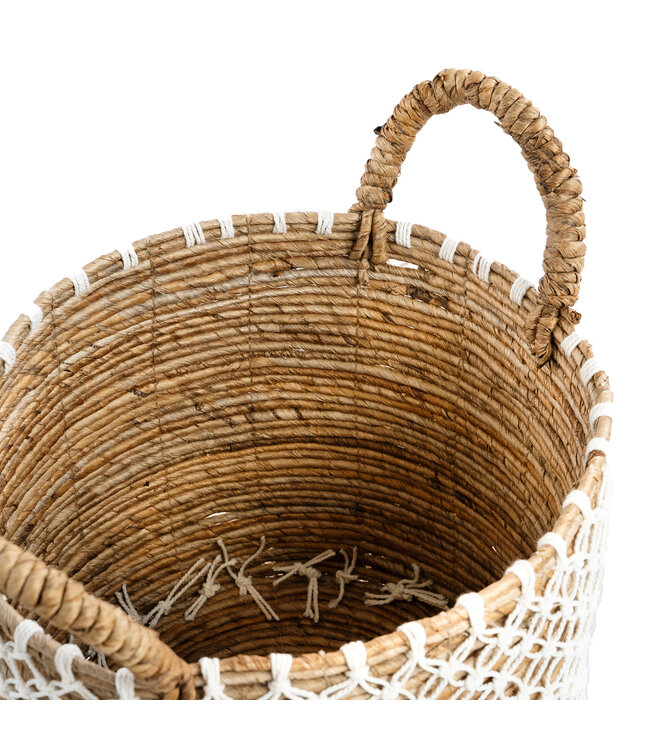 Bazar Bizar De Cross Stitched MacramÃ© Mand - Naturel Wit - M