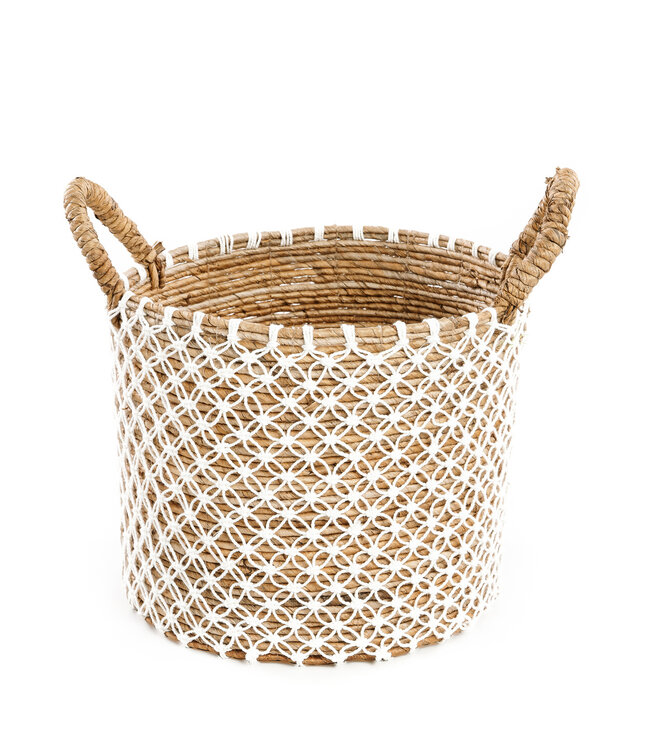 Bazar Bizar De Cross Stitched MacramÃ© Mand - Naturel Wit - M