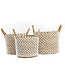 Bazar Bizar De Cross Stitched MacramÃ© Mand - Naturel Wit - M