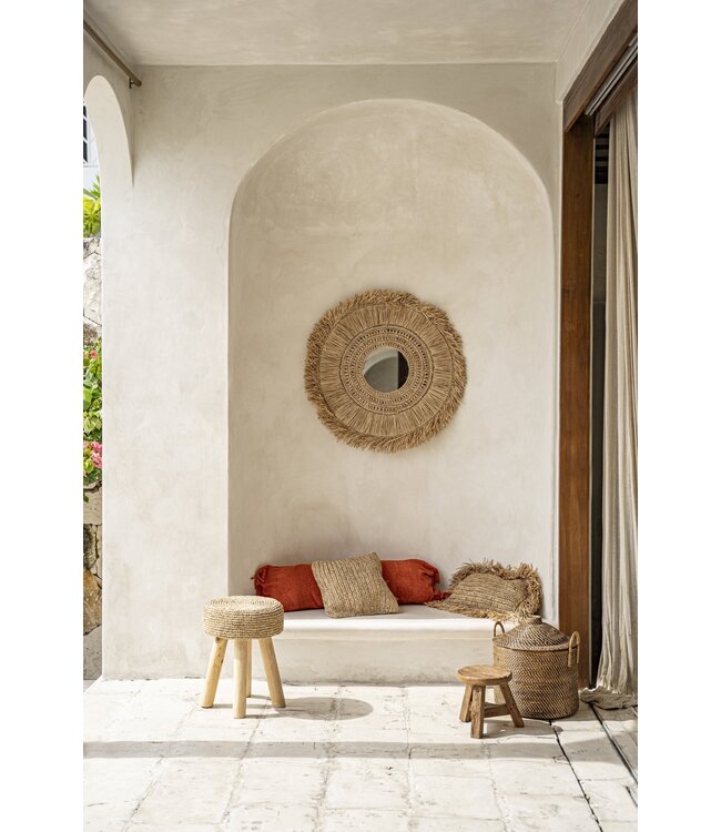 Bazar Bizar De Raffia Kruk - Naturel