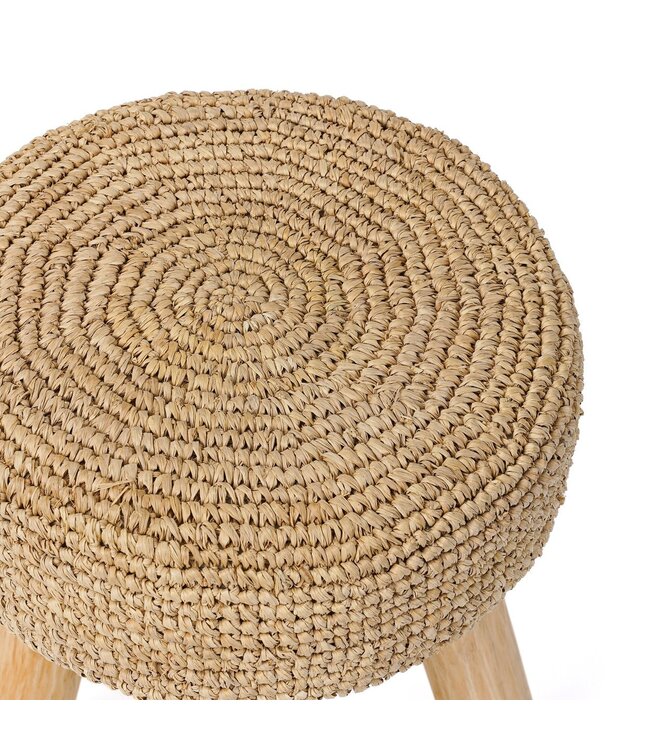 Bazar Bizar De Raffia Kruk - Naturel