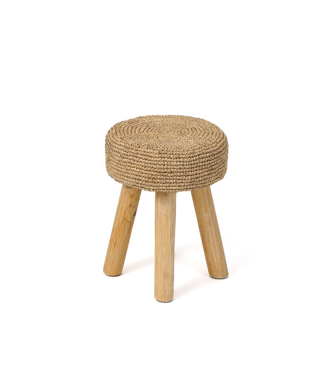 Bazar Bizar De Raffia Kruk - Naturel