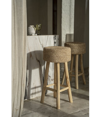 Bazar Bizar Barstoel Raffia - Naturel