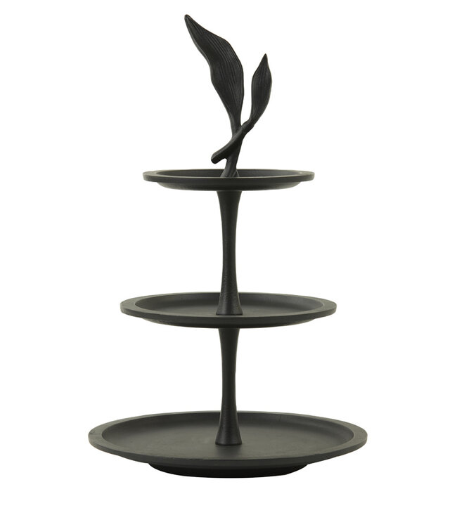 Light & Living Etagere 3 laags Ø30x51 cm FOGLIA mat zwart