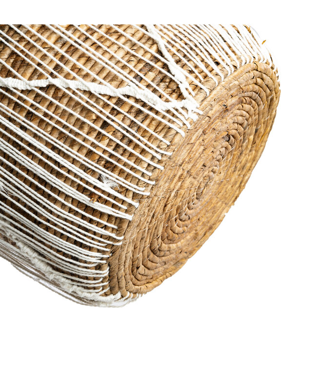 Bazar Bizar De Straight Stitched Macrame Mand - Naturel Wit - L