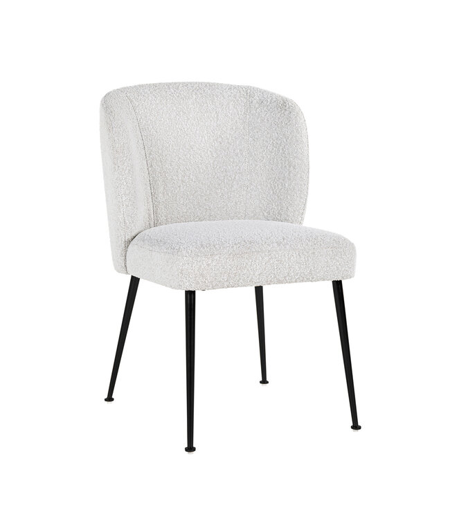 Richmond Interiors Stoel Fallon White Bouclé / black