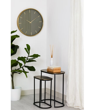 Light & Living Side table S/2 max 53x26x53 cm BOCOV antique bronze-black