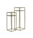 Light & Living Pillar S/2 30x30x80+35x35x100 cm BILO light gold+glass brown