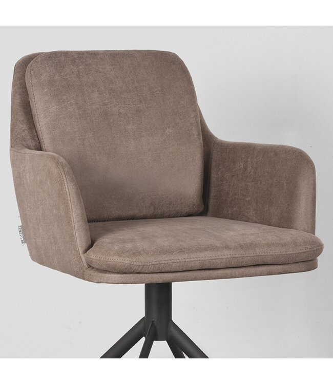 LABEL51 LABEL51 Eetkamerstoel Joy - Taupe - Microfiber