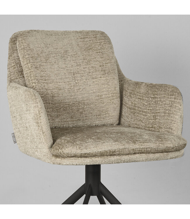 LABEL51 LABEL51 Eetkamerstoel Joy - Beige - Fluweel