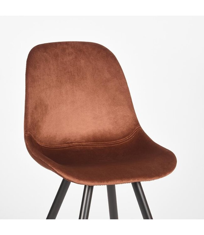 LABEL51 LABEL51 Eetkamerstoel Capri - Rust - Fluweel