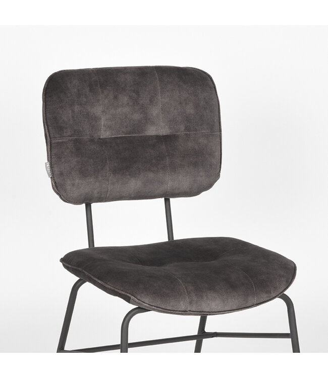 LABEL51 LABEL51 Eetkamerstoel Dez - Antraciet - Velours