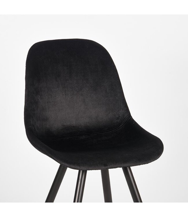 LABEL51 LABEL51 Eetkamerstoel Capri - Zwart - Fluweel